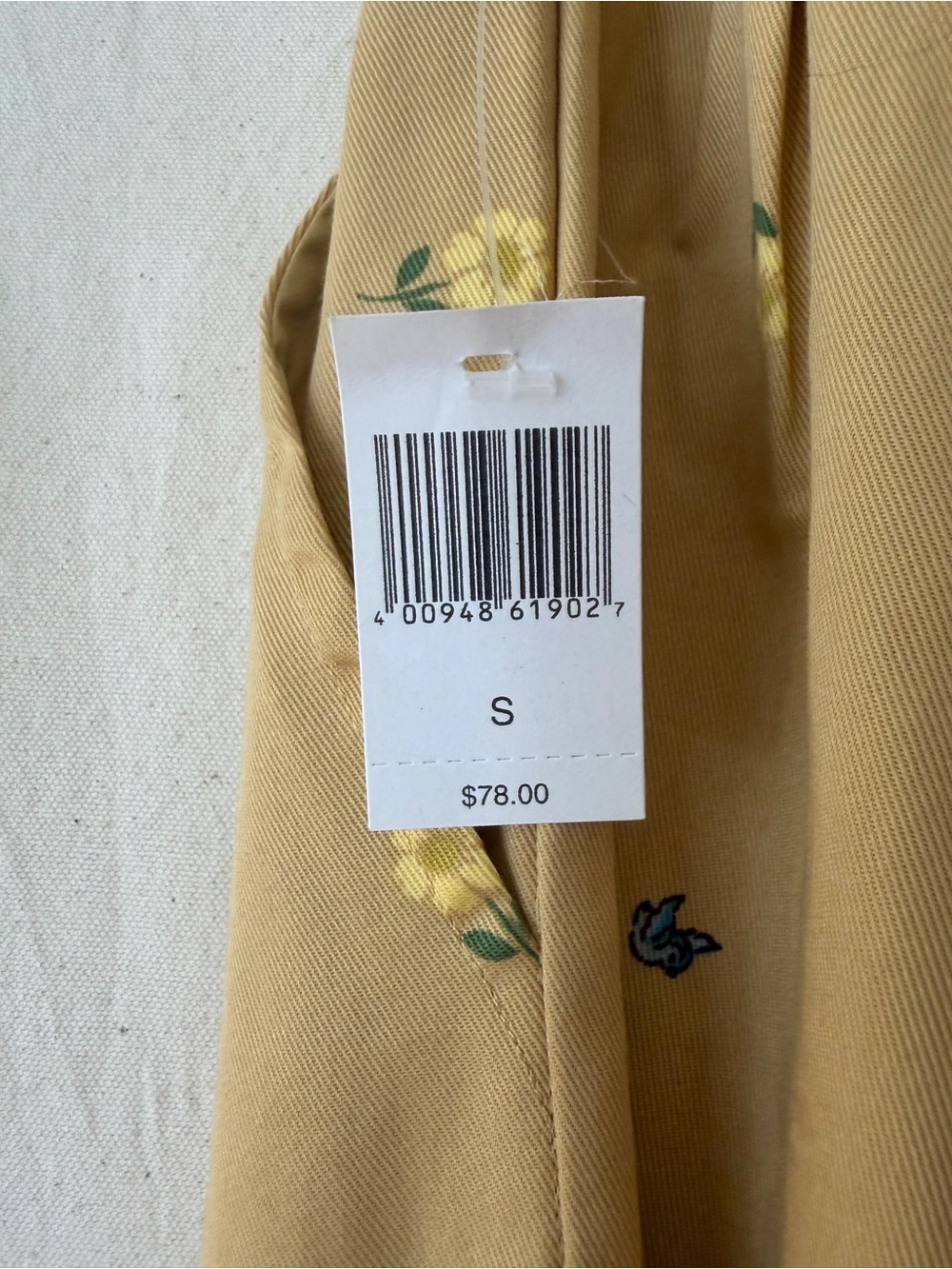 Snow White Navy Peplum Top with White Embroidered Collar & Beige Wide-Leg Pants - Picture 6 of 9